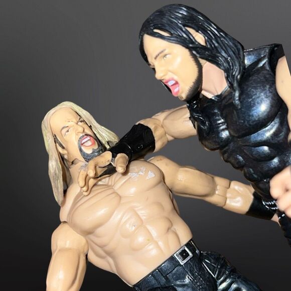 Jakks Triple H Spit Spray WWF & Jeff Hardy Figures - Picture 6 of 6